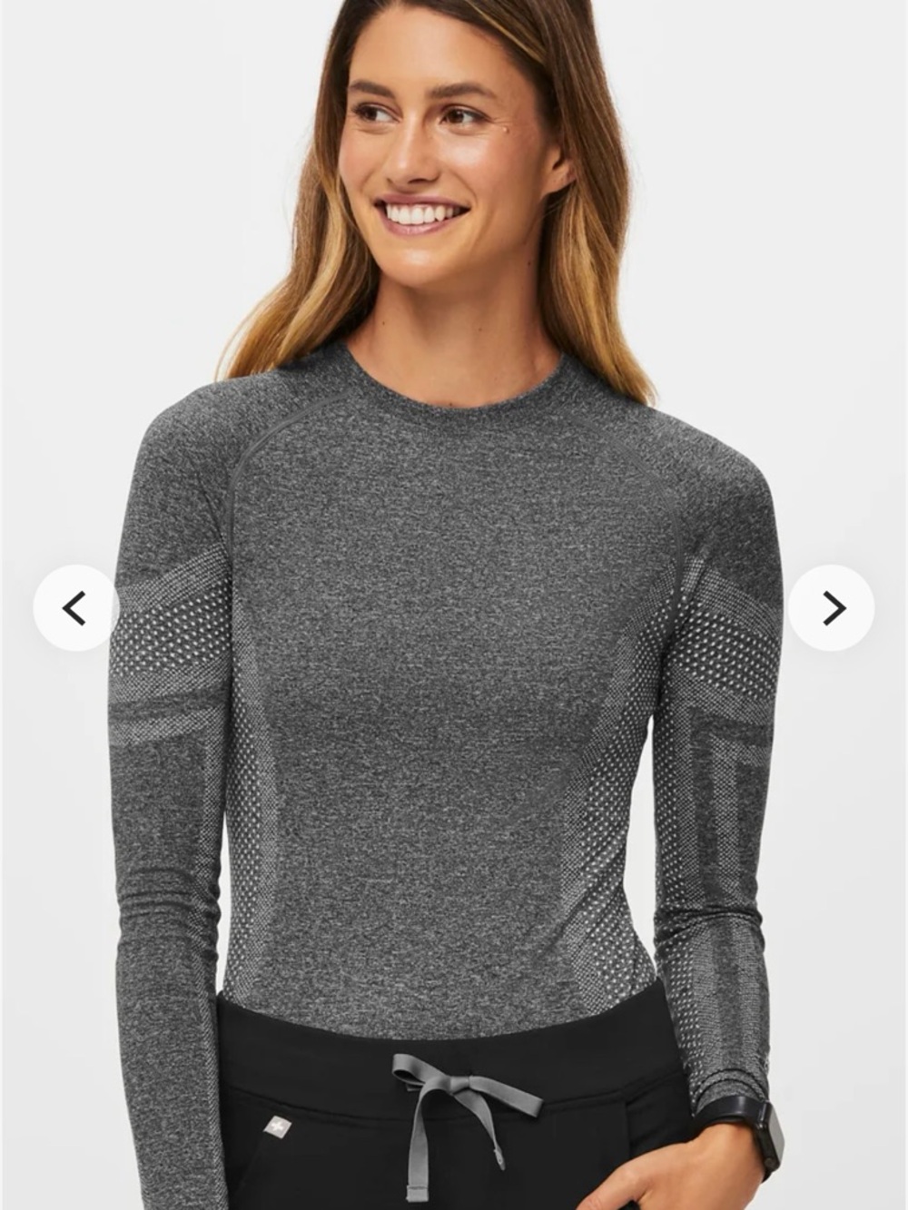 Figs Long Sleeve Gray Seamless Bodysuit